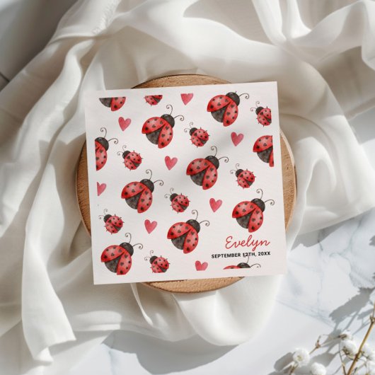 En Papier Serviette Lady Bug