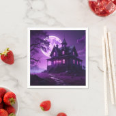 En Papier Serviette Maison au Clair de Lune Hantée (En situation)
