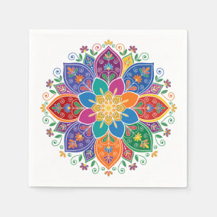 En Papier Serviette Manda Florale