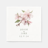 En Papier Serviette mariage de fleurs de cerisier rose doux (Devant)