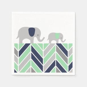 En Papier Serviette moderne de bébé d'éléphants de Chevr