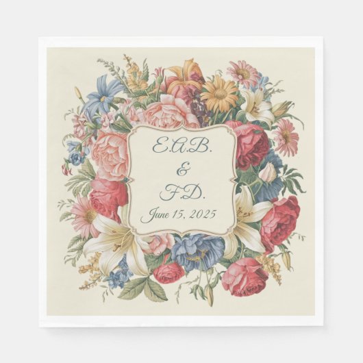En Papier Serviette monogramme de style Régence Regencycore (Devant)