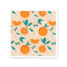 Serviette motif orange | Motif frais de citrus