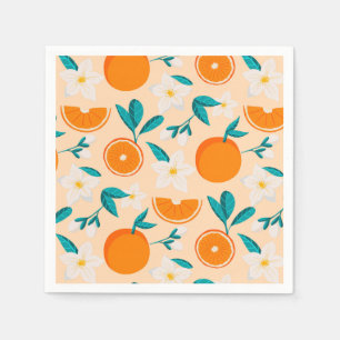 En Papier Serviette motif orange Motif frais de citrus