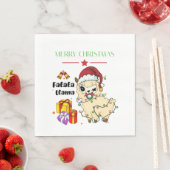 En Papier Serviette Noël Lama (En situation)