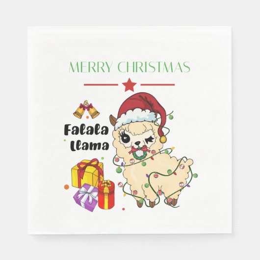 En Papier Serviette Noël Lama (Devant)