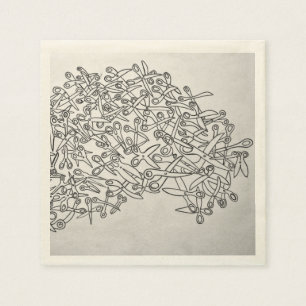 En Papier serviette noire et blanche de ciseaux