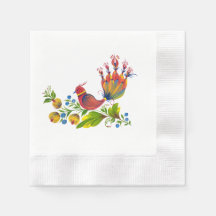 Serviette Oiseau Vibrant de Bonheur