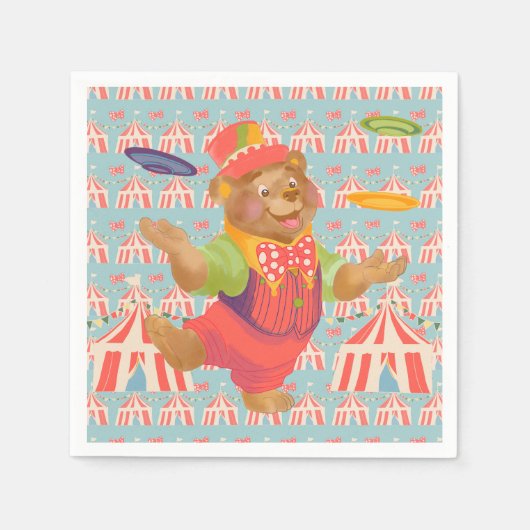 En Papier Serviette Ours de Cirque (Devant)