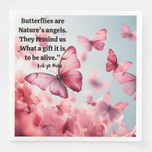 En Papier Serviette Papillons Roses Fantaisistes