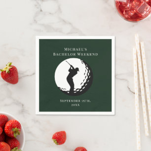 En Papier Serviette personnalisée Bachelor Golf Week-end