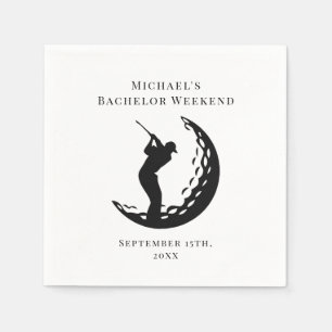 En Papier Serviette personnalisée Bachelor Golf Week-end