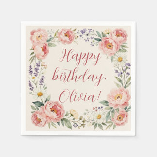 En Papier Serviette personnalisée Joyeux Anniversaire à moti
