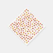 En Papier Serviette pois rose, orange et jaune (Coin)