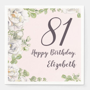 En Papier Serviette pour 81e anniversaire rose pivoines flor