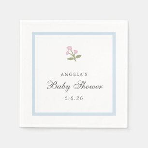 En Papier Serviette pour Baby Shower à motif floral délicat