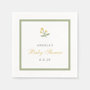 En Papier Serviette pour Baby Shower à motif floral délicat