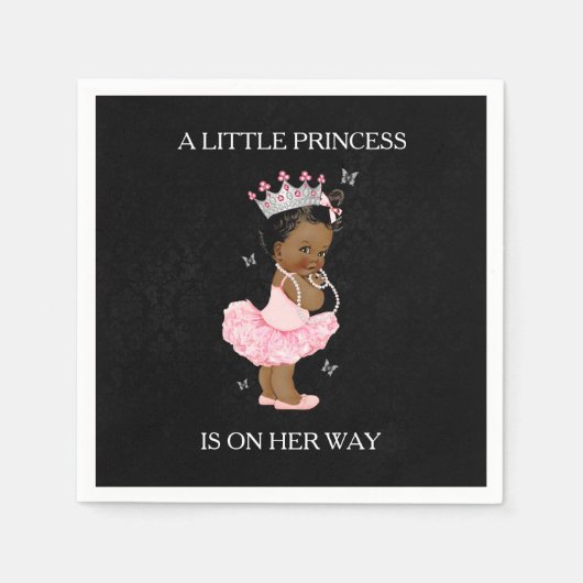 En Papier Serviette pour Baby Shower de Princesse Afro-Améri (Devant)