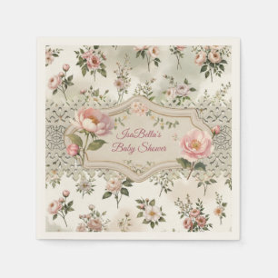 En Papier Serviette pour Baby Shower First Bloom avec motif