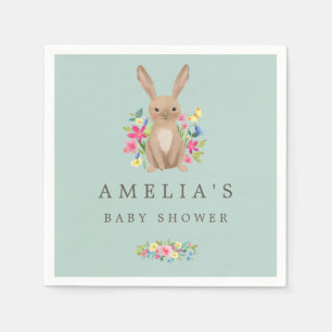 En Papier Serviette pour Baby Shower Lapin Douce Forêt