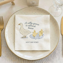 Serviette pour Baby Shower "Silly Goose Is Almost