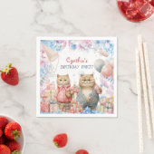 En Papier Serviette pour fête d'anniversaire de chat (En situation)