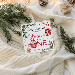 En Papier Serviette pour premier anniversaire Winter Cocoa