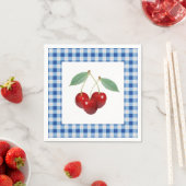 En Papier Serviette Retro Cerises Napkin (En situation)