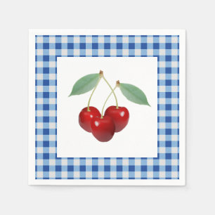 En Papier Serviette Retro Cerises Napkin
