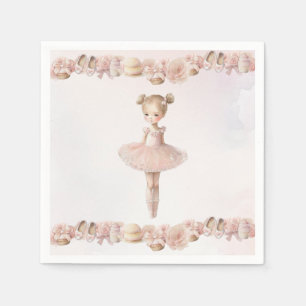 En Papier Serviette rose Ballerina