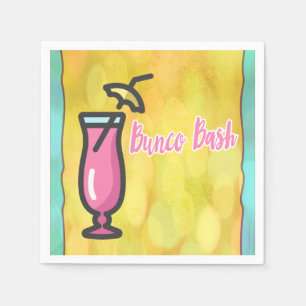 En Papier Serviette rose de cocktail d'amusement de coup de