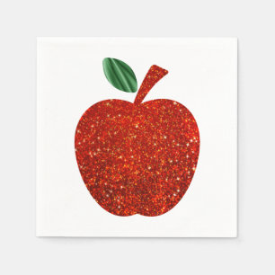 En Papier Serviette rouge d'Apple de parties scintillantes