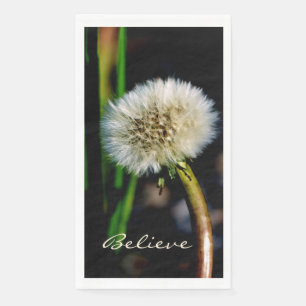 En Papier Serviette saisonnière verte Believe Dandelion