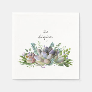En Papier Serviette succulente florale