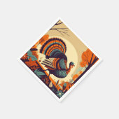 En Papier Serviette Thanksgiving avec Turquie moderne du mil (Coin)