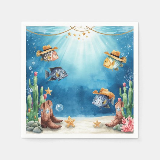 En Papier Serviette thème Fish Party Texas (Devant)