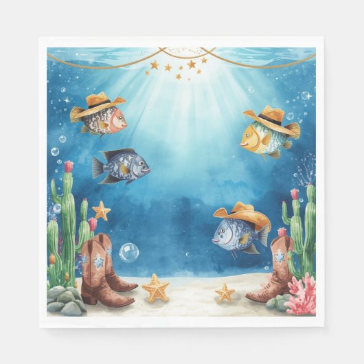En Papier Serviette thème Fish Party Texas (Devant)