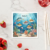 En Papier Serviette thème Fish Party Texas (En situation)