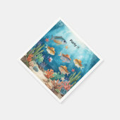 En Papier Serviette thème Fish Party Texas (Coin)