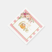 En Papier Serviette Tomber amoureux - Rayures roses (Coin)