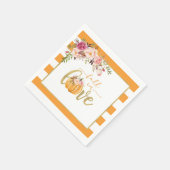En Papier Serviette Tombez amoureux - Rayures orange (Coin)