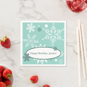 En Papier Serviette turquoise-bleu à thème hivernal pour Joy