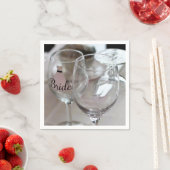 En Papier Serviette verre à vin de mariée (En situation)
