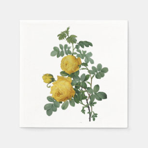 En Papier Serviette vintage de peinture de rose jaune
