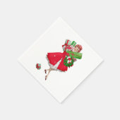 En Papier Serviette Vintage Lady Noël 1950 (Coin)