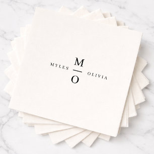 En Papier Serviettes de mariage Serviette élégante au mono