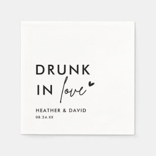 En Papier Servir dans l'amour Mariage personnalisé serviette