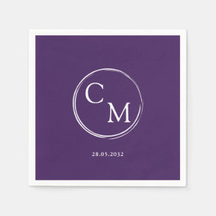 En Papier Simple et élégant monogramme Serviette