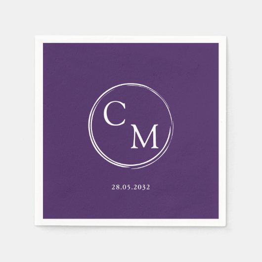 En Papier Simple et élégant monogramme Serviette (Devant)