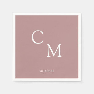 En Papier Simple et élégante serviette monogramme